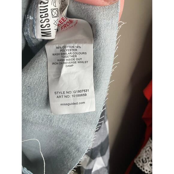Missguided Cropped Button-Up Shirt Plaided Long Sleeve Multicolor Womens Size 4 - Picture 3 of 4